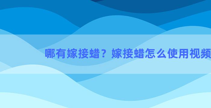 哪有嫁接蜡？嫁接蜡怎么使用视频