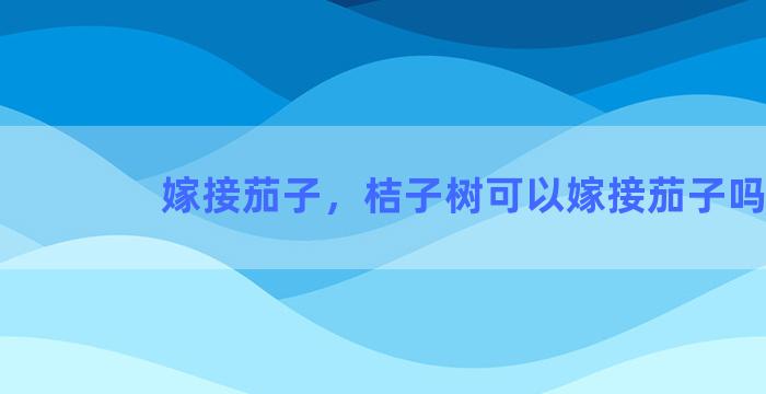 嫁接茄子，桔子树可以嫁接茄子吗