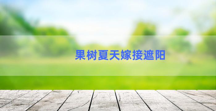 果树夏天嫁接遮阳